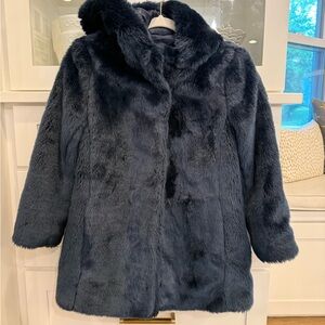 Crewcuts Navy Faux Fur Coat